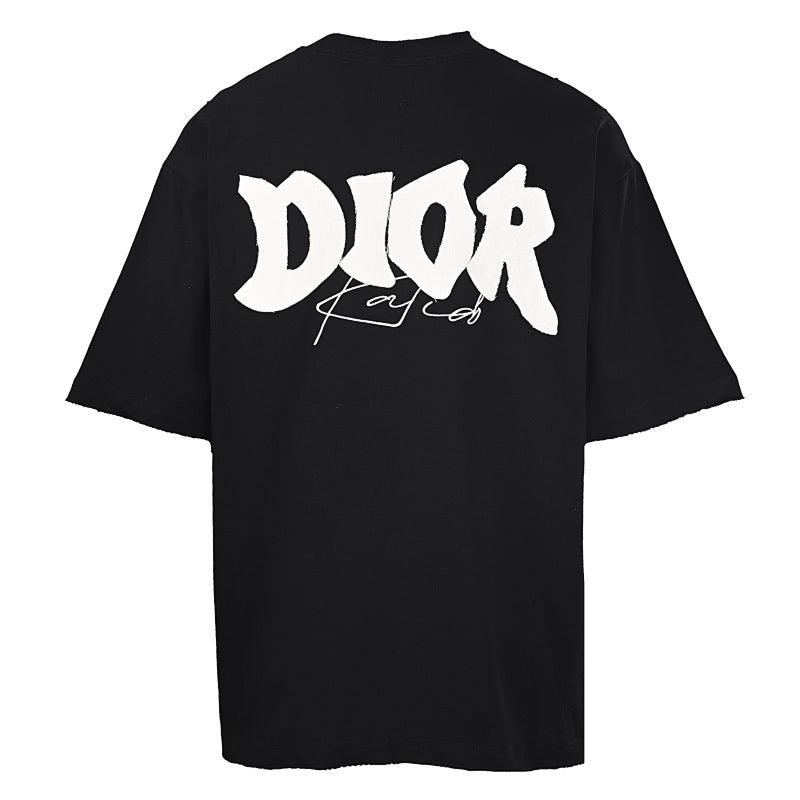 DIOR T-Shirt with Large Back Logo Appliqué and Embroidered Lettering