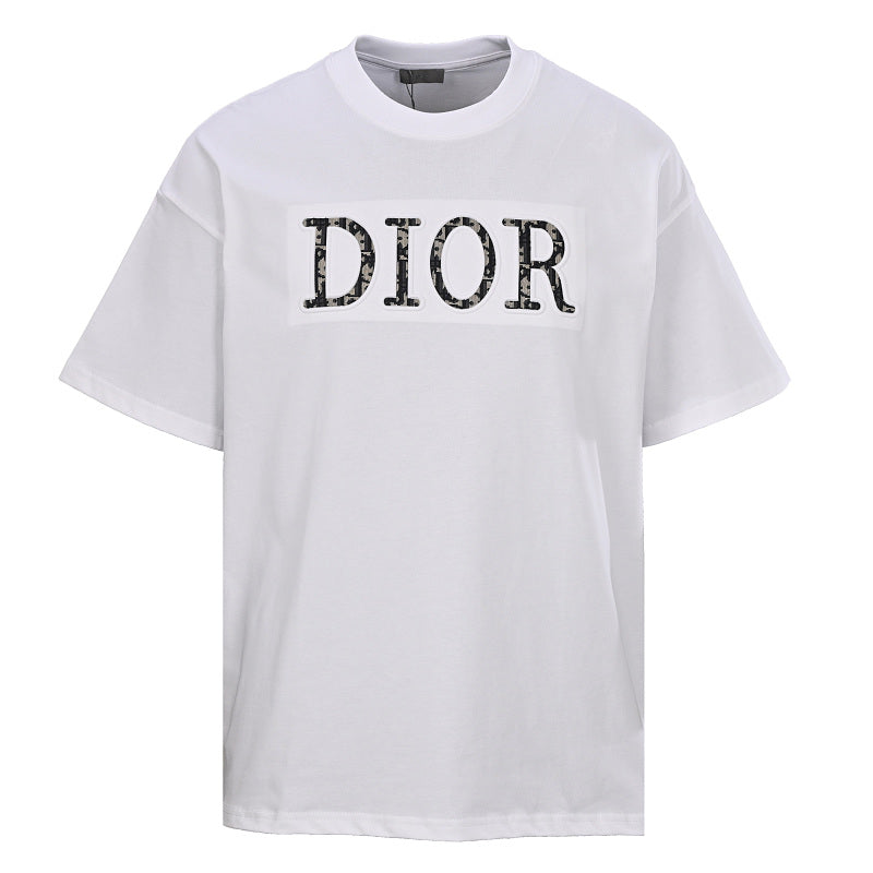 Dior Monogram Short-Sleeve T-Shirt with CD Letter Patch