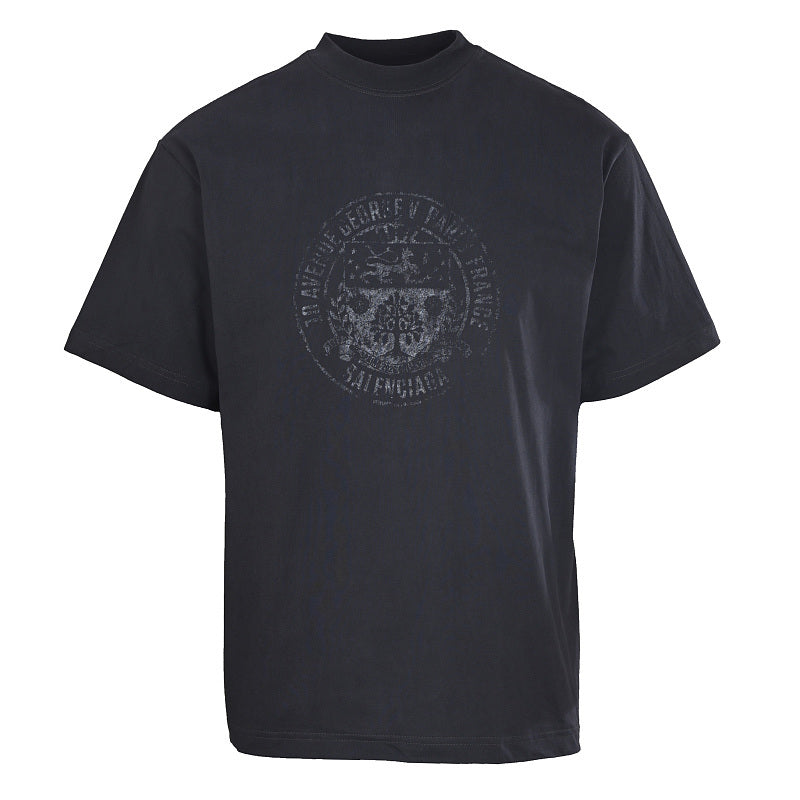 BALENCIAGA Round Badge Print Short-Sleeve T-Shirt