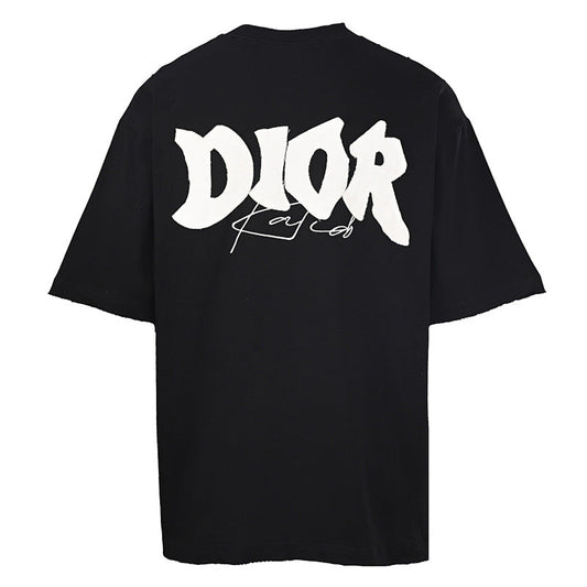DIOR T-Shirt with Large Back Logo Appliqué and Embroidered Lettering