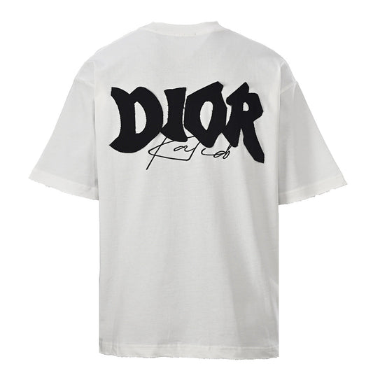 DIOR T-Shirt with Large Back Logo Appliqué and Embroidered Lettering