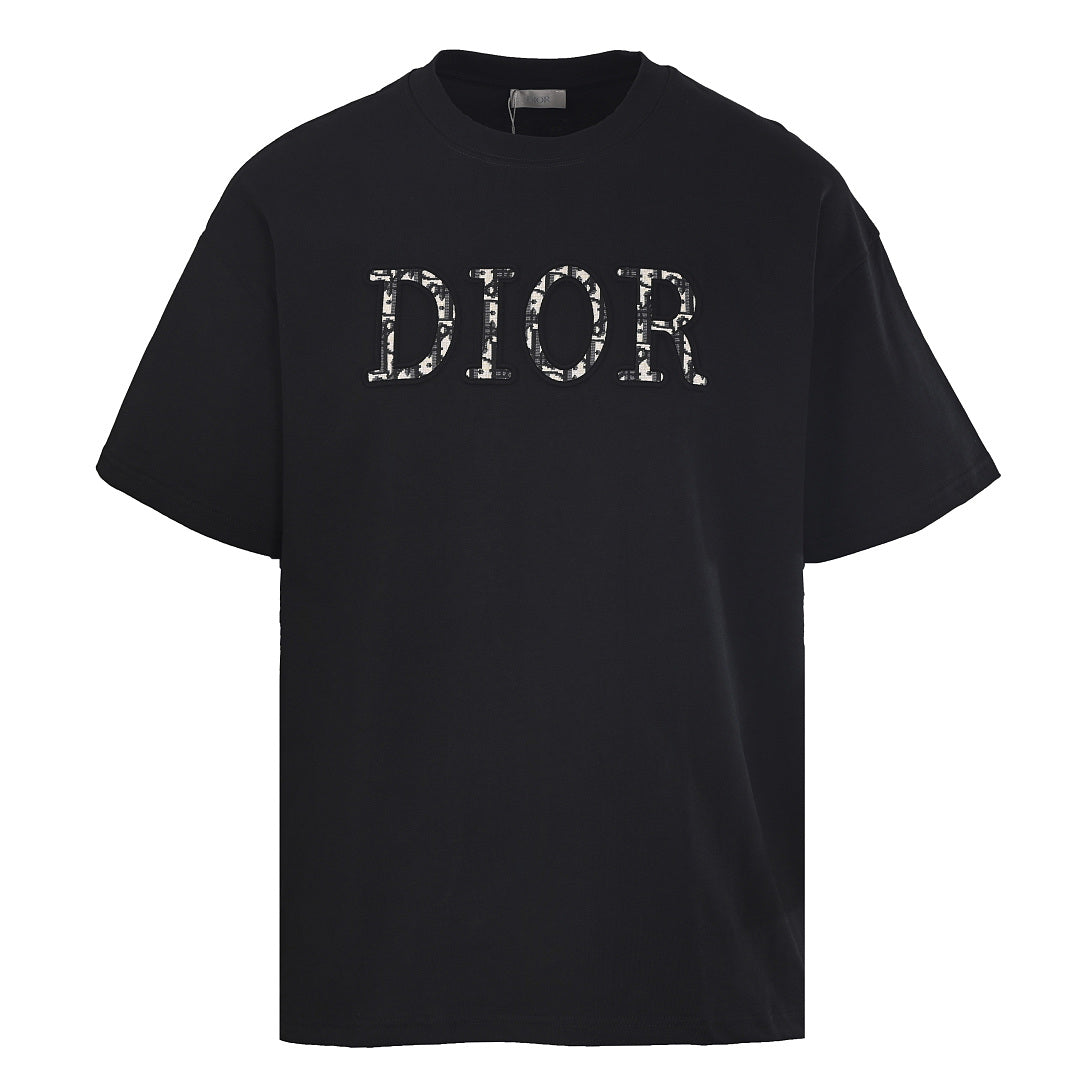 Dior Monogram Short-Sleeve T-Shirt with CD Letter Patch