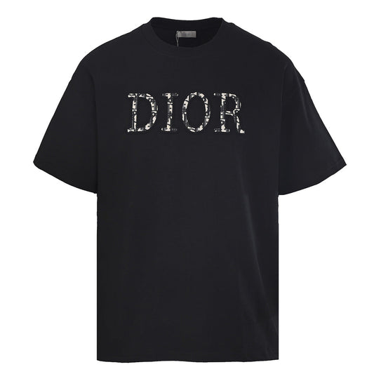Dior Monogram Short-Sleeve T-Shirt with CD Letter Patch