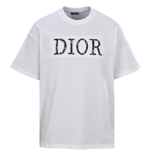 Dior Monogram Short-Sleeve T-Shirt with CD Letter Patch