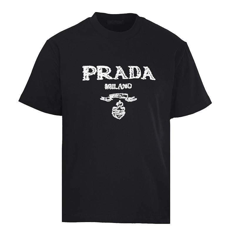 PRADA Bird's Nest Weave Embroidered T-Shirt