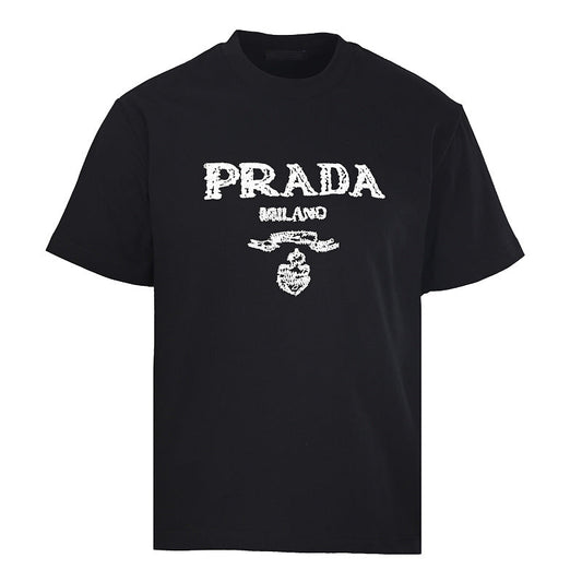 PRADA Bird's Nest Weave Embroidered T-Shirt
