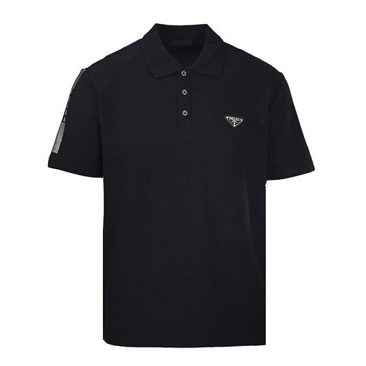 Prada Metal Triangle Logo Polo Shirt